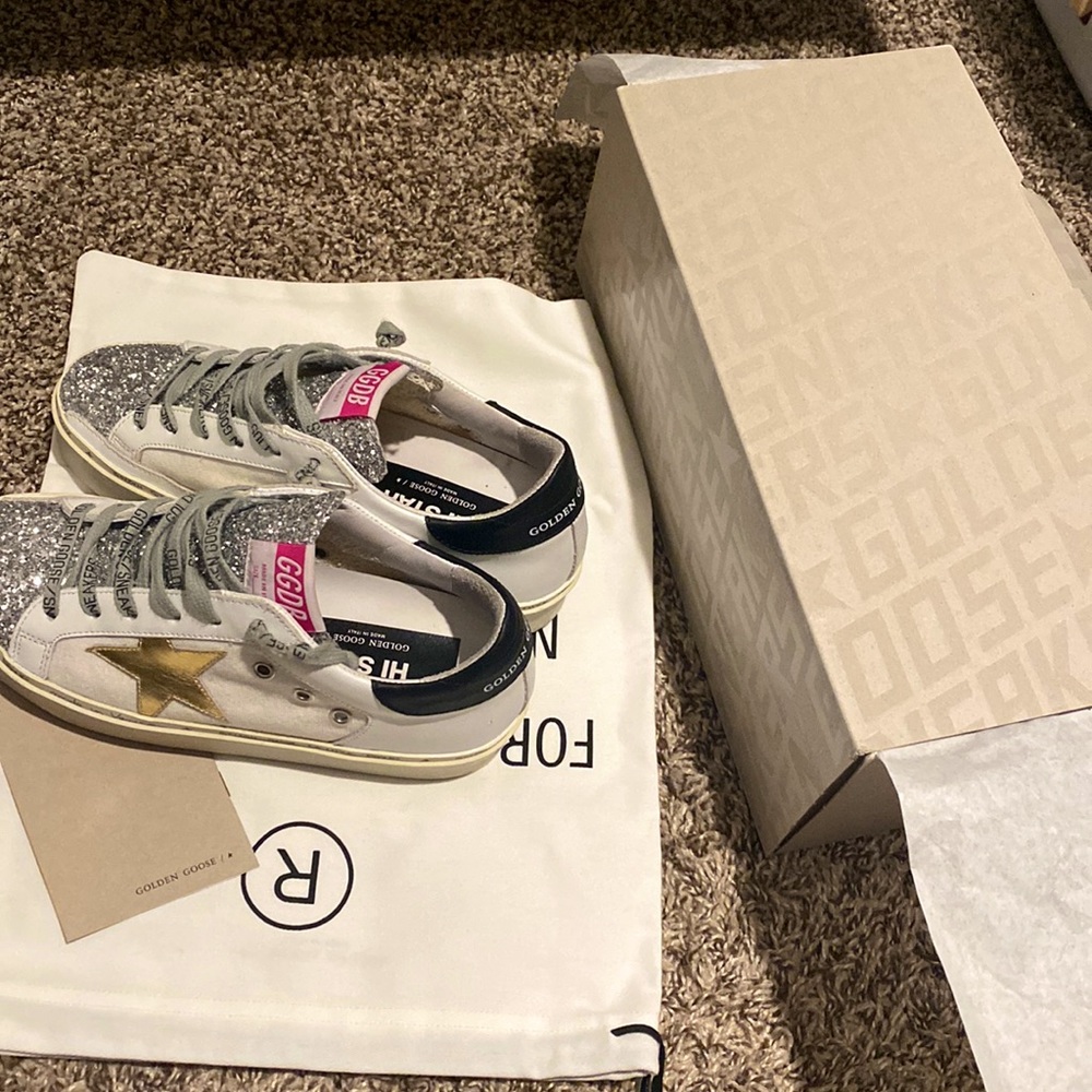 Golden goose hi star glitter sneakers